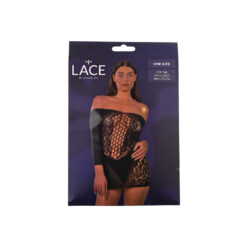 n12930 lace by lj off the shoulder mini dress black pkg