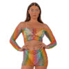 n12938 lace by lj rainbow crop top and skirt set