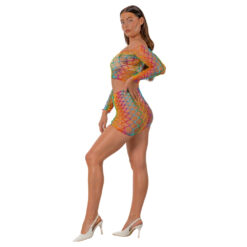 n12938 lace by lj rainbow crop top and skirt set 3