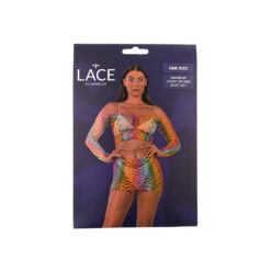 n12938 lace by lj rainbow crop top and skirt set pkg