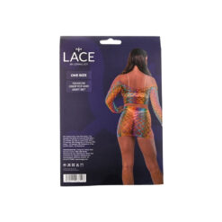 n12938 lace by lj rainbow crop top and skirt set pkg bk