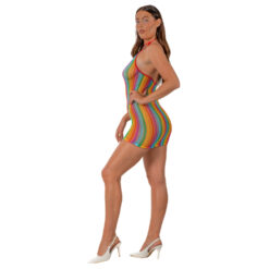 n12939 lace by lj rainbow halter neck dress 2