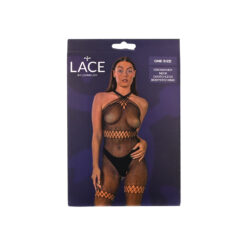 n12947 lace by lj crossover neck crotchless bodystocking pkg