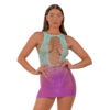 n12983 lace by lj obre fuax lace up mini dress