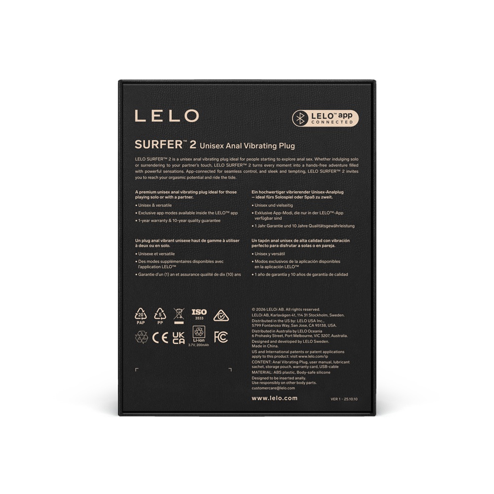 n13045 lelo surfer2 unisex anal vibrating plug black 5 5 n13045 lelo surfer2 unisex anal vibrating plug black 5 5