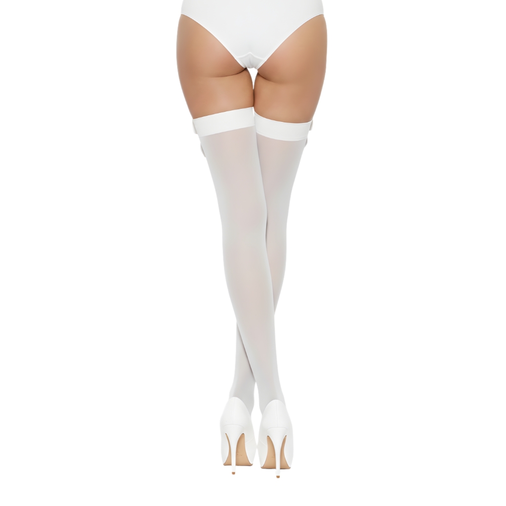 ns8101 lace by lj thigh high stockings with bow white 2 ns8101 lace by lj thigh high stockings with bow white 2