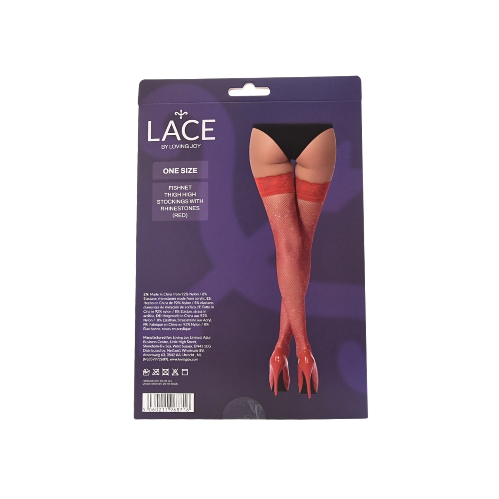 ns8120 lace by lj fishnet thigh high stockings with rhinestones red pkg bk ns8120 lace by lj fishnet thigh high stockings with rhinestones red pkg bk