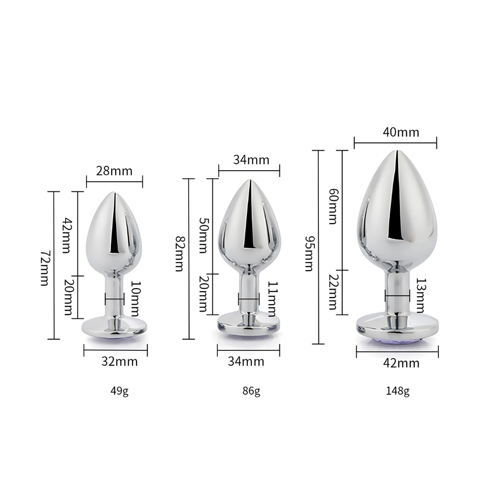 silver metal butt plug 3 pack silver metal butt plug 3 pack