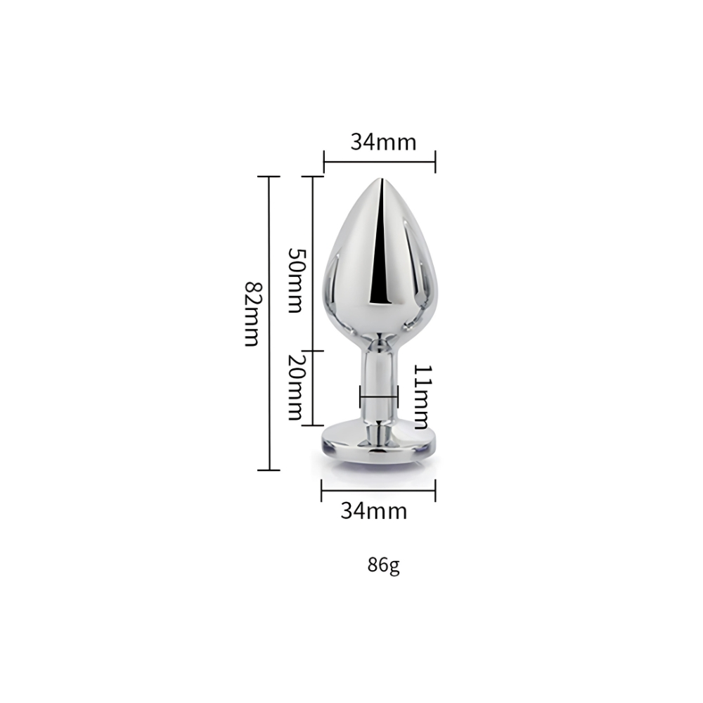 silver metal butt plug medium silver metal butt plug medium