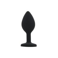 toosh silicone butt plug black set of 3 clear stone smal