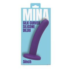 n12701 mina silk curved silicone dildo 5 inch 2