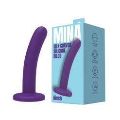 n12701 mina silk curved silicone dildo 5 inch