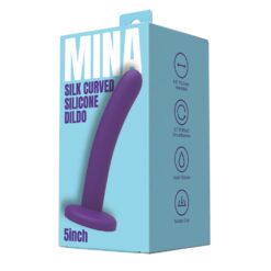 n12701 mina silk curved silicone dildo 5 inch 3