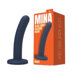 n12702 mina bliss curved silicone dildo 6 inch