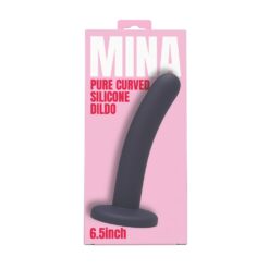 n12703 mina pure curved silicone dildo 6 5 inch 2