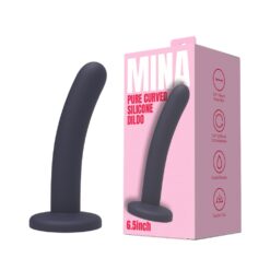 n12703 mina pure curved silicone dildo 6 5 inch