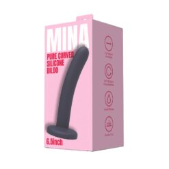 n12703 mina pure curved silicone dildo 6 5 inch 3